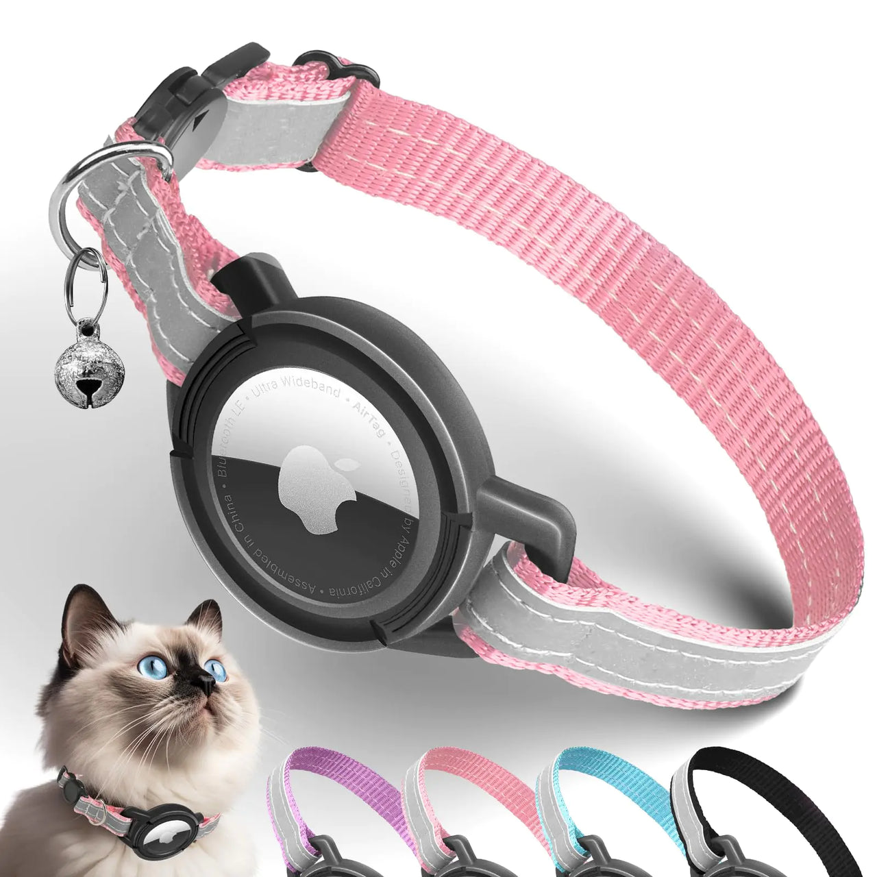 Airtag Cat Collar – Breakaway, Reflective, Built-in Holder